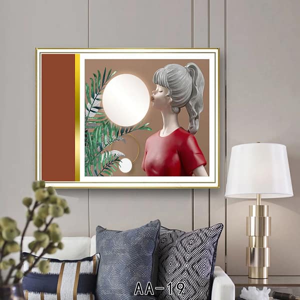 Surreal Woman Blowing Luminous Bubble Modern Wall Art