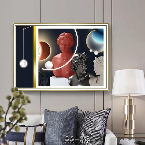 Surreal Trio of Classical Busts Digital Wall Art