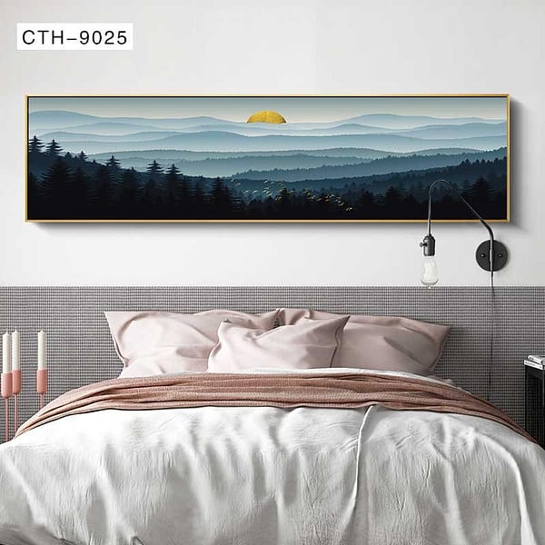 Golden Sun Over Misty Mountains Panoramic Wall Art