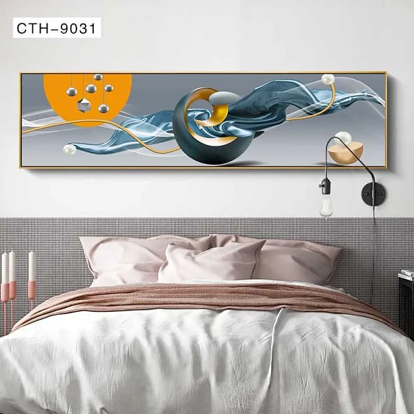 Dreamy Geometric Surrealism with Floating Pearls Wall Art