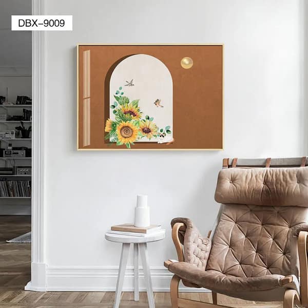 Rustic Archway with Sunflowers, Birds, and Siamese Cat Wall Art