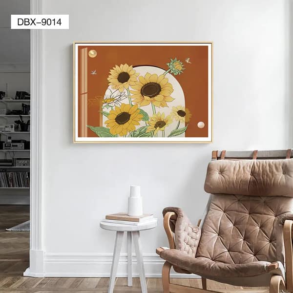 Radiant Sunflower Bouquet with Birds Wall Art