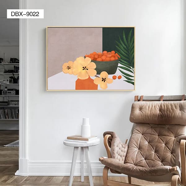 Tranquil Citrus Still Life and Yellow Flowers Wall Art