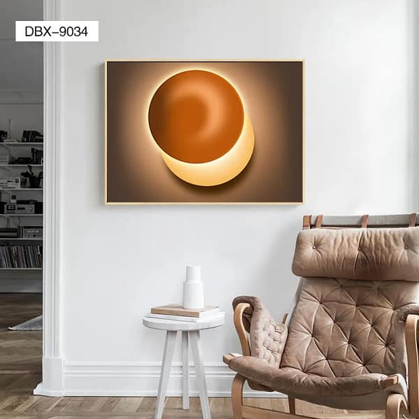 Luminous Solar Eclipse with Burnt-Orange Sphere Wall Art