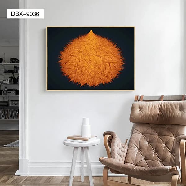 Abstract Orange Christmas Tree Digital Wall Art