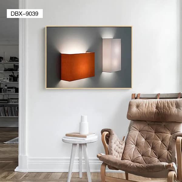 Modern Dual Wall Lamps with Warm and Cool Light Wall Art