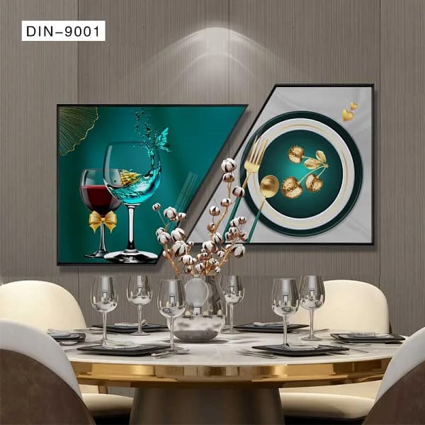 Elegant Wine Glass Still Life with Gold Accents Wall Art