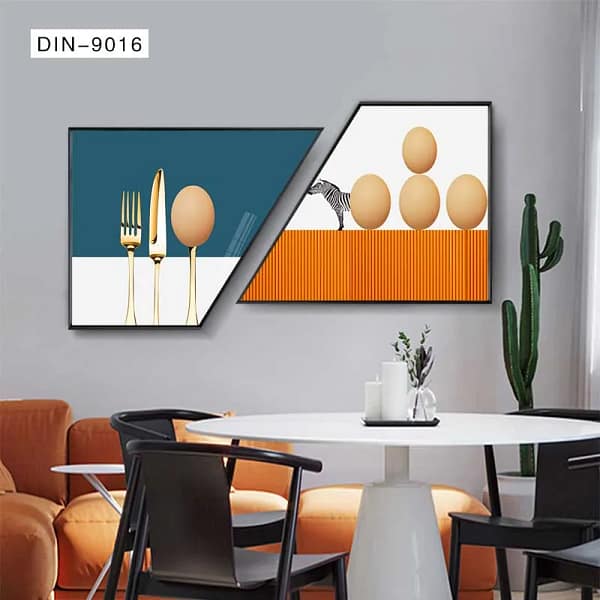 Whimsical Zebra and Golden Cutlery Surreal Wall Art