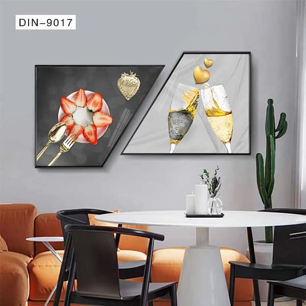 DIN-9017-Romantic Strawberry and Champagne Celebration Wall Art Romantic Strawberry and Champagne Celebration Wall Art
