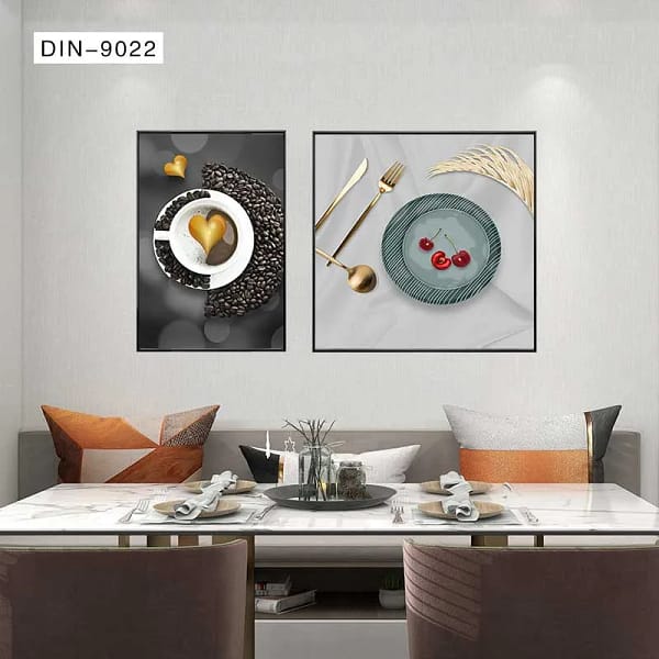 Serene Cherries and Coffee Still Life Wall Art