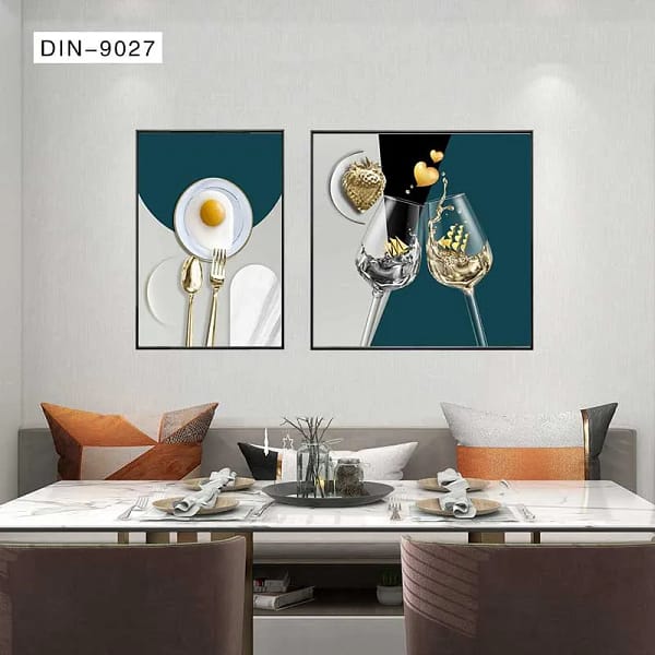 Sunny-Side-Up Egg with Gold Accents Minimalist Wall Art
