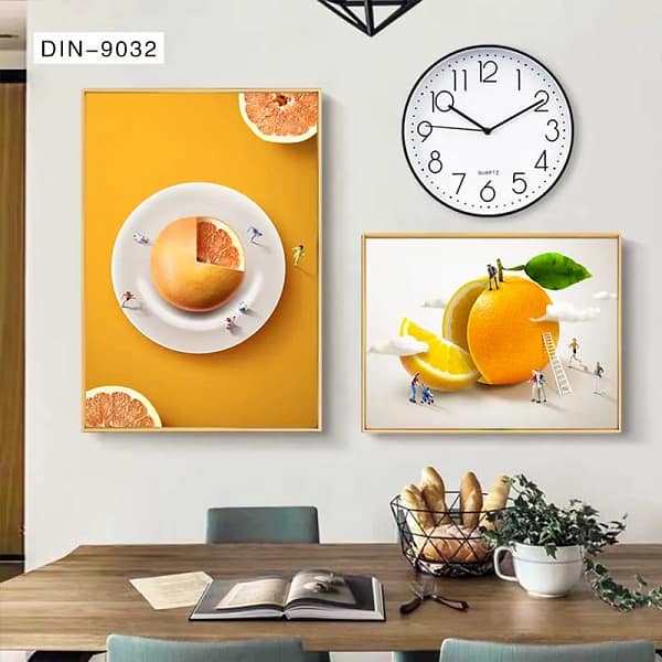 DIN-9032-Whimsical Miniature Grapefruit Scene Wall Art Whimsical Miniature Grapefruit Scene Wall Art