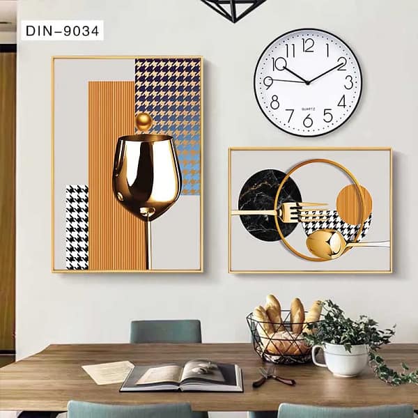 Sophisticated Golden Cutlery Modern Still Life Wall Art