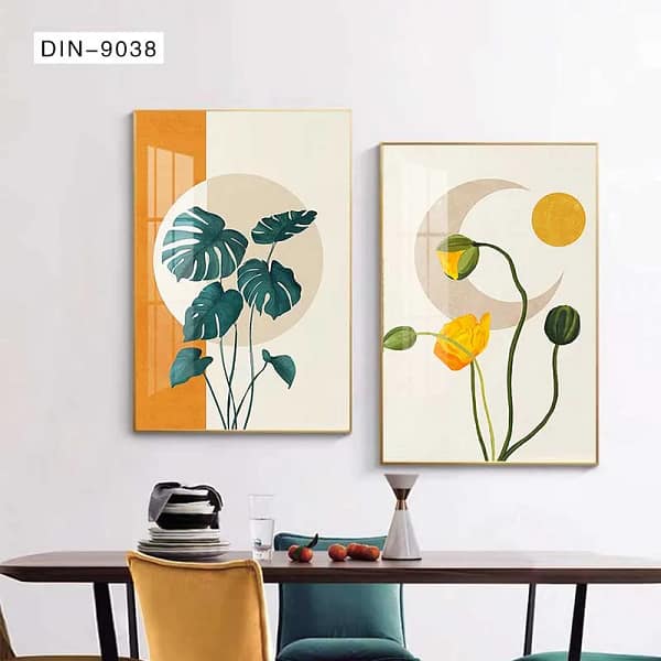 Minimalist Monstera Plant on a Plate Digital Wall Art