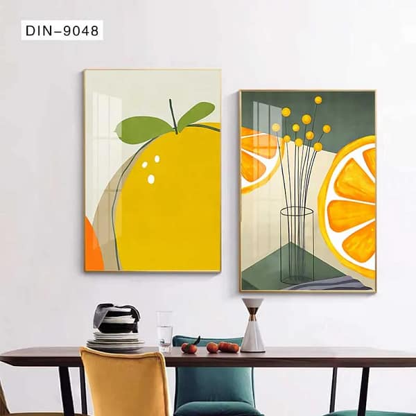 Citrus Still Life, Orange Slices and Yellow Blooms Wall Art