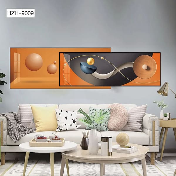 Abstract Solar System Dual Panel Cosmic Scene