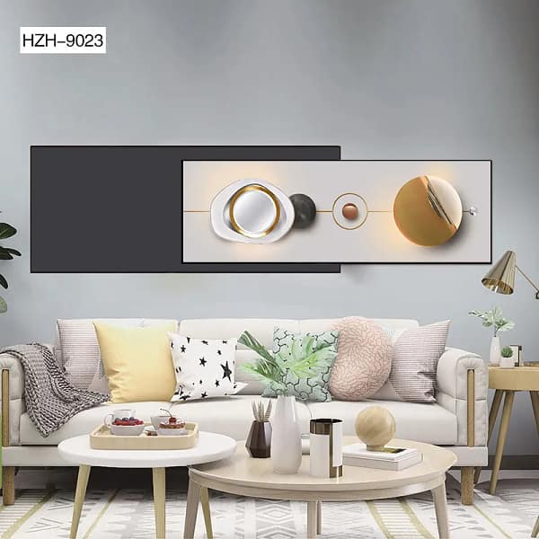 Minimalist Golden Spheres Abstract Overlay Wall Art