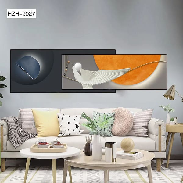Abstract Winged Geometric Overlay Wall Art