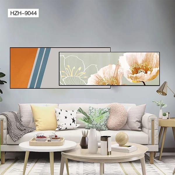 Elegant Poppy Overlay Wall Art in Sage Green