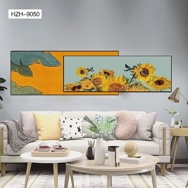 Sunflower Overlay Wall Art – Vibrant Summer Blooms