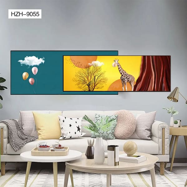 Whimsical Giraffe Bubblegum Overlay Wall Art