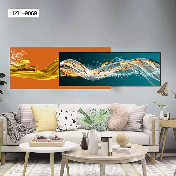 Golden Koi Fish Overlay Wall Art – Dynamic Water Motion