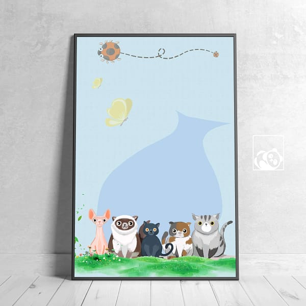 Soft Minimalist Aesthetic Cats Wall Decor Poster - 28 Soft Minimalist Aesthetic Cats Wall Decor Poster