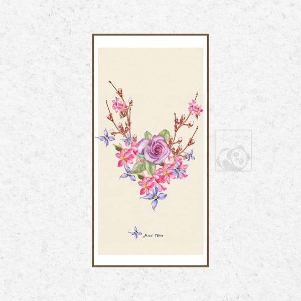 Watercolor Deer with Floral Antlers and Butterflies Wall Art