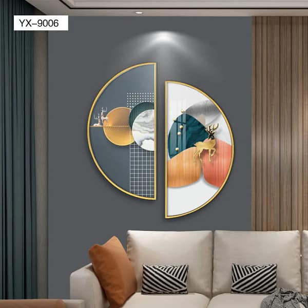 Abstract White and Gold Deer Digital Wall Art
