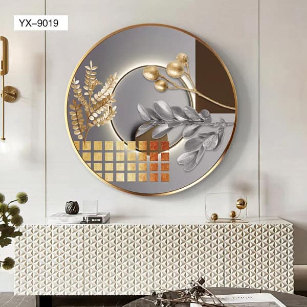 Gilded and Silver Foliage with Gold Ring Wall Art