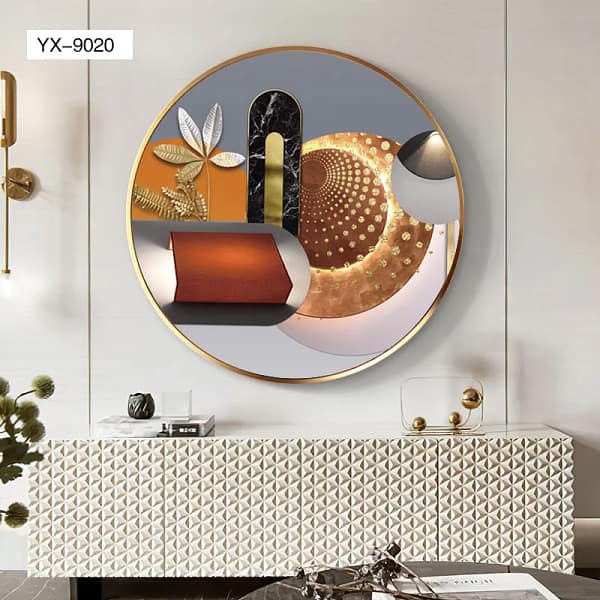 Modern Wall Decor Composition with Metallic Accents Wall Art