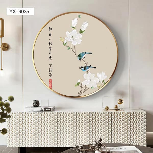 Bluebirds on Magnolia Branch Traditional Chinese Wall Art