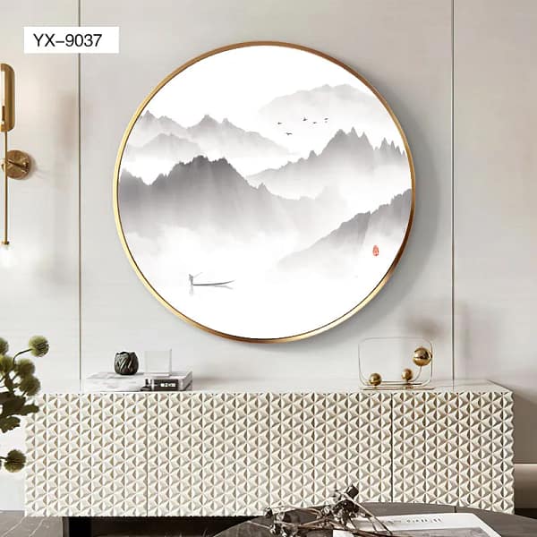 Misty Mountain Fisherman Traditional Chinese Ink Wall Art