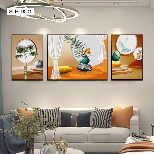 SLH-9001-Vintage Floral Vase Trio Wall Art Vintage Floral Vase Trio Wall Art