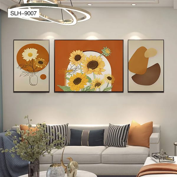 Sunflower Joy Trio Wall Art – Vibrant 3-in-1 Flower Canvas