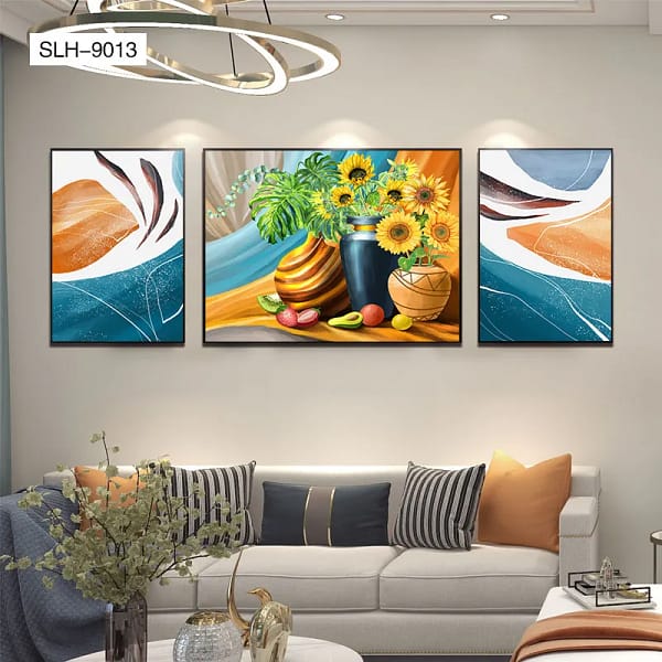 Sunflower & Fruit Still Life 3-in-1 Wall Art