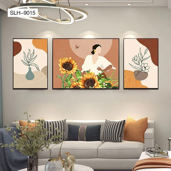 SLH-9015-Serene Woman with Sunflower Bouquet Wall Art Serene Woman with Sunflower Bouquet Wall Art