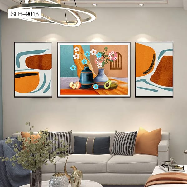 Rustic Floral and Fruit Still Life Trio Wall Art