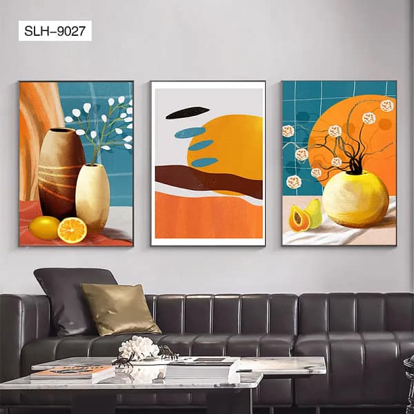 SLH-9027-Elegant Tabletop Tranquil Citrus & Floral 3-in-1 Wall Art Elegant Tabletop Tranquil Citrus & Floral 3-in-1 Wall Art