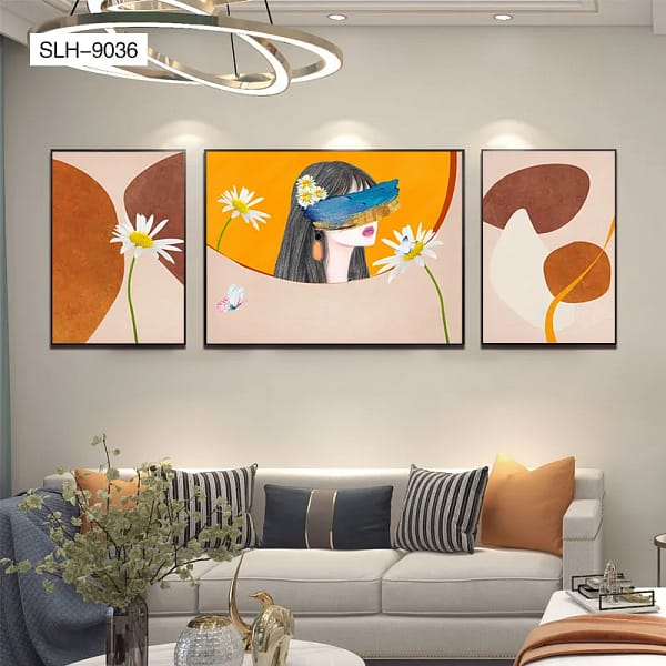 Tranquil Woman with Colorful Bird Wall Art