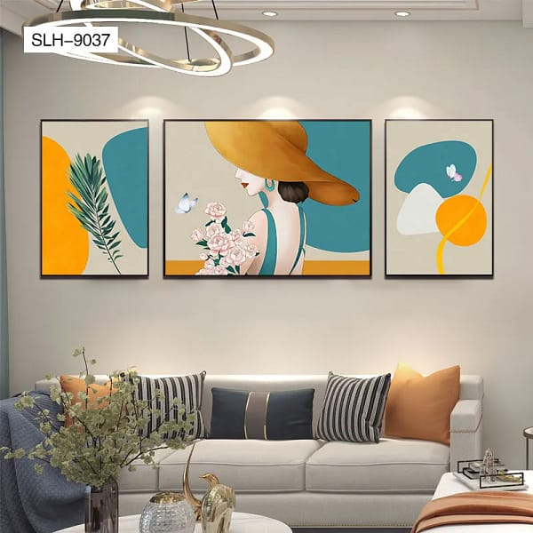 SLH-9037-Elegant Lady with Floral Arrangement Wall Art Elegant Lady with Floral Arrangement Wall Art