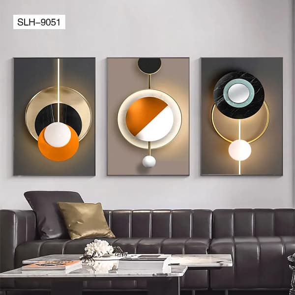 SLH-9051-Modern Ambient Pendant Lights Trio Wall Art Modern Ambient Pendant Lights Trio Wall Art