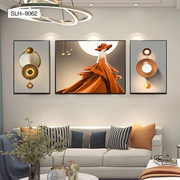 SLH-9062-Elegant Vintage Woman Portrait 3-in-1 Wall Art Elegant Vintage Woman Portrait 3-in-1 Wall Art