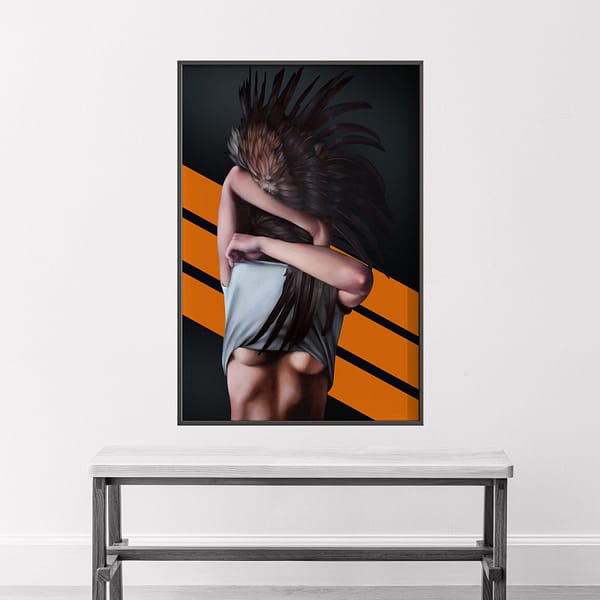 1-(18) Artistic Nude Portrait with Feathers Digital Download Print Artistic Nude Portrait with Feathers Digital Download Print