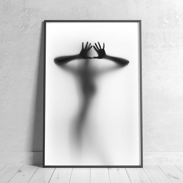 Black and White Minimalist Nude Girl in Show Black and White Minimalist Nude Girl in Show Wall Art