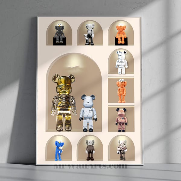 Eleven KAWS Figures in Cutout Spaces Wall Art Eleven KAWS Figures in Cutout Spaces Wall Art