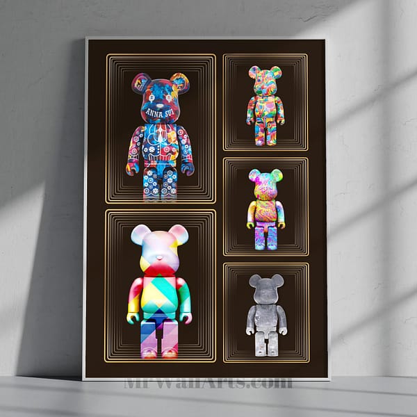 Five Colorful Giant KAWS Standing Figures Wall Art Five Colorful Giant KAWS Standing Figures Wall Art