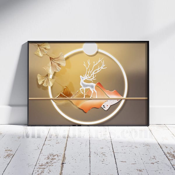 Minimalist Silver Elk Luxurious Horizontal Wall Art Minimalist Silver Elk Luxurious Horizontal Wall Art